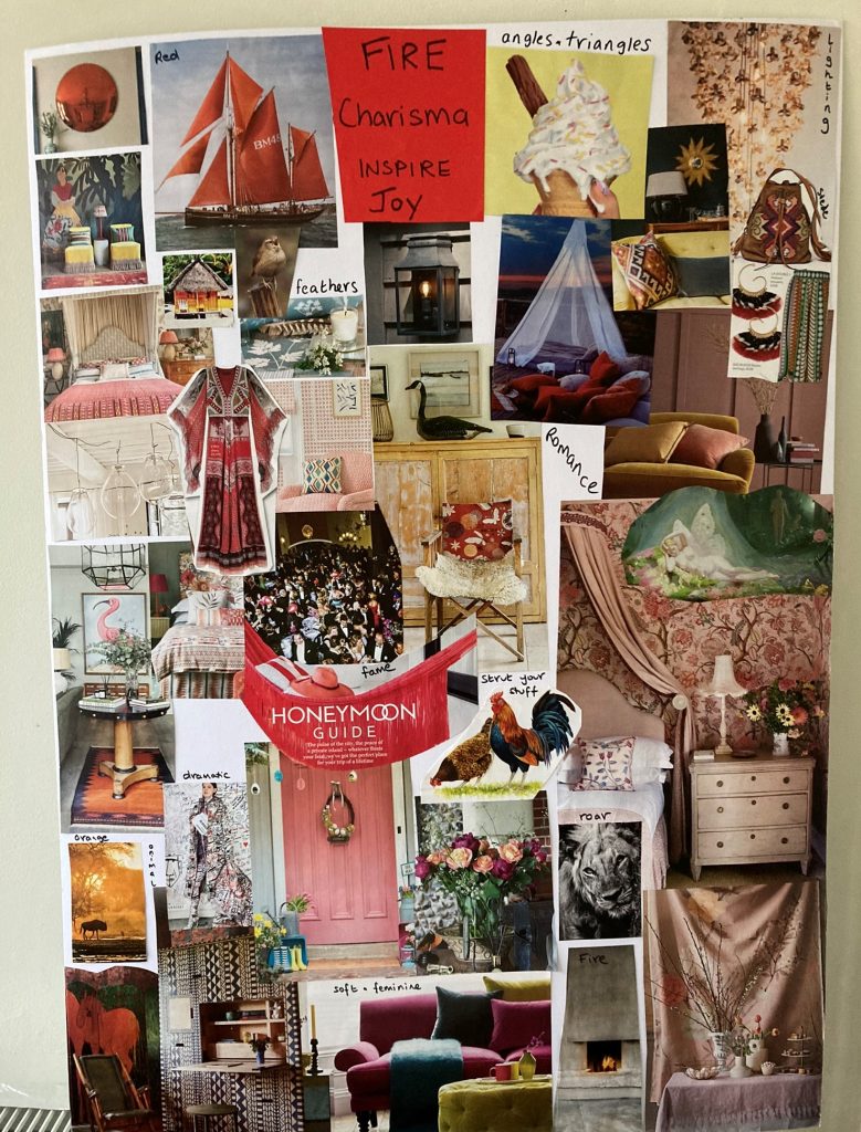 A mood board to show the numerous ways the FIRE element can be introduced into your life.