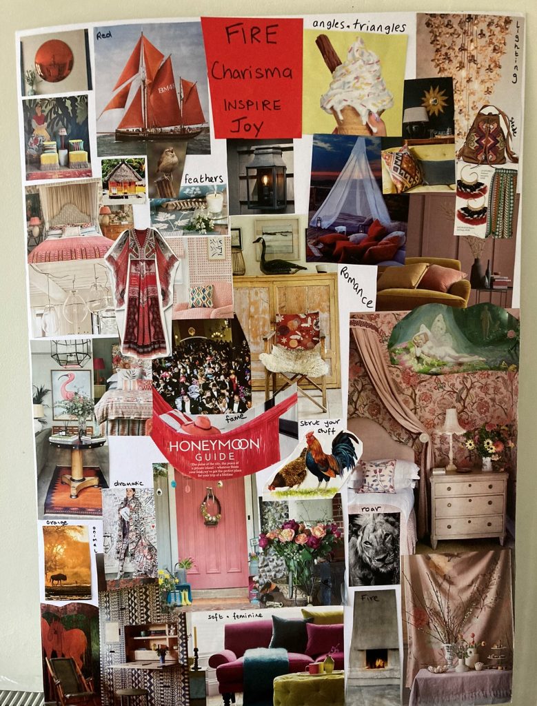 A mood board to show the numerous ways the FIRE element can be used to bring more love and passion into your life.
