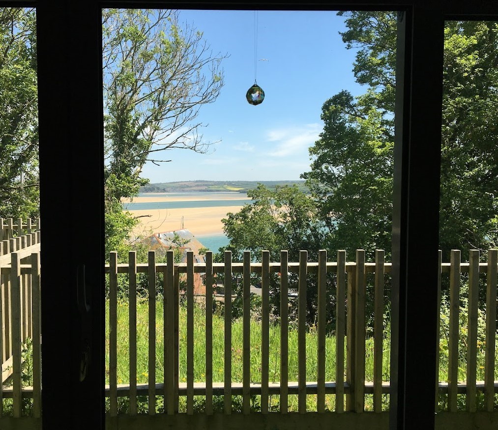 Panoramic view of the Camel estuary from the French windows so similar to the image on my vision board